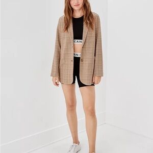 American Eagle Jacket Women’s XXS AE Plaid Blaze Brown Oversized